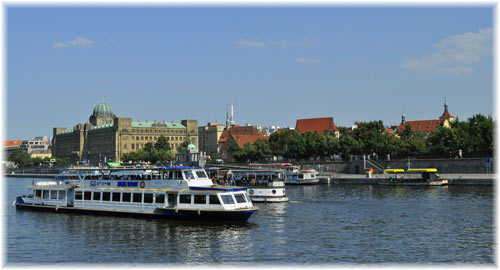 Boats on Vltava River