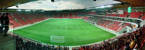 Inside Slavia Prague's stadium