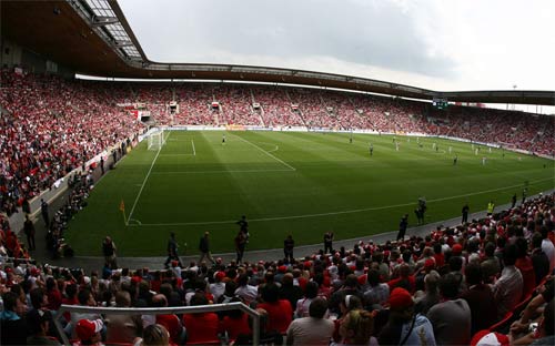 Inside Slavia Prague's stadium